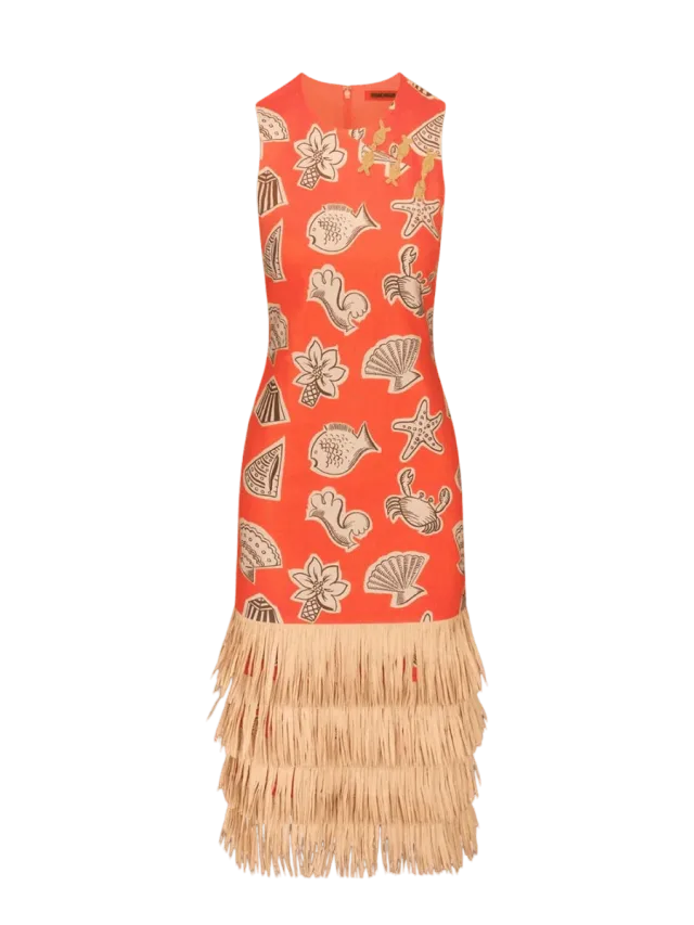 Jooni Linen Dress In Playful Sea Print