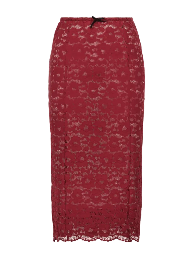 Saemdi JUNO SHEER LACE PENCIL SKIRT