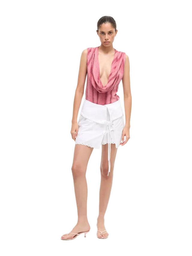 Anim Multicolor Cotton Draped Top
