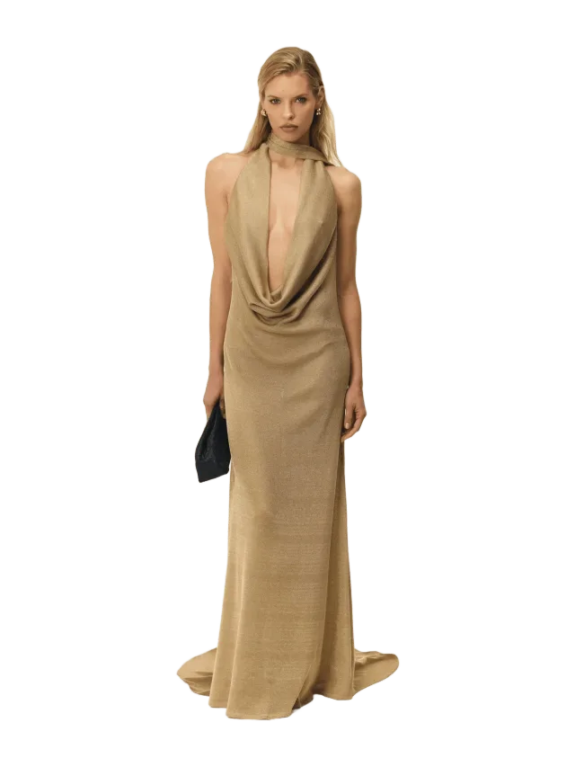 Arcina Ori KAIA DRESS W/ TRAIN GOLD