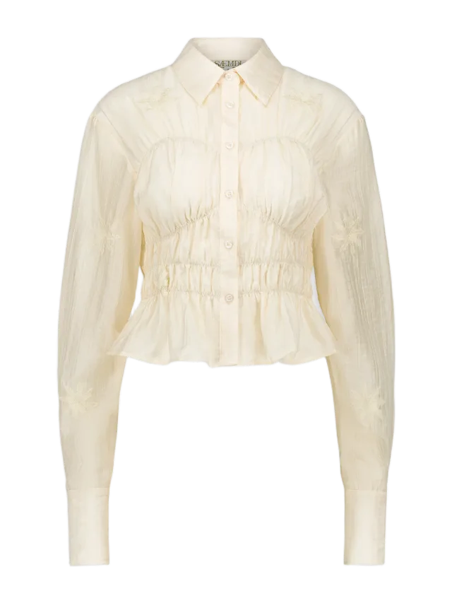Saemdi KAIA FLORAL EMBROIDERED BUTTON UP SHIRT