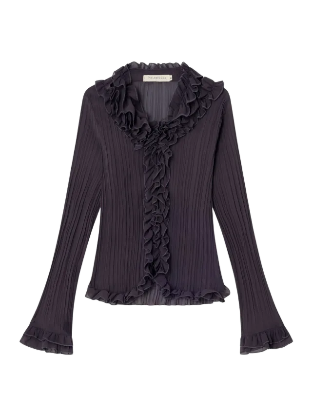Mais X Frida Kara Blouse Aubergine