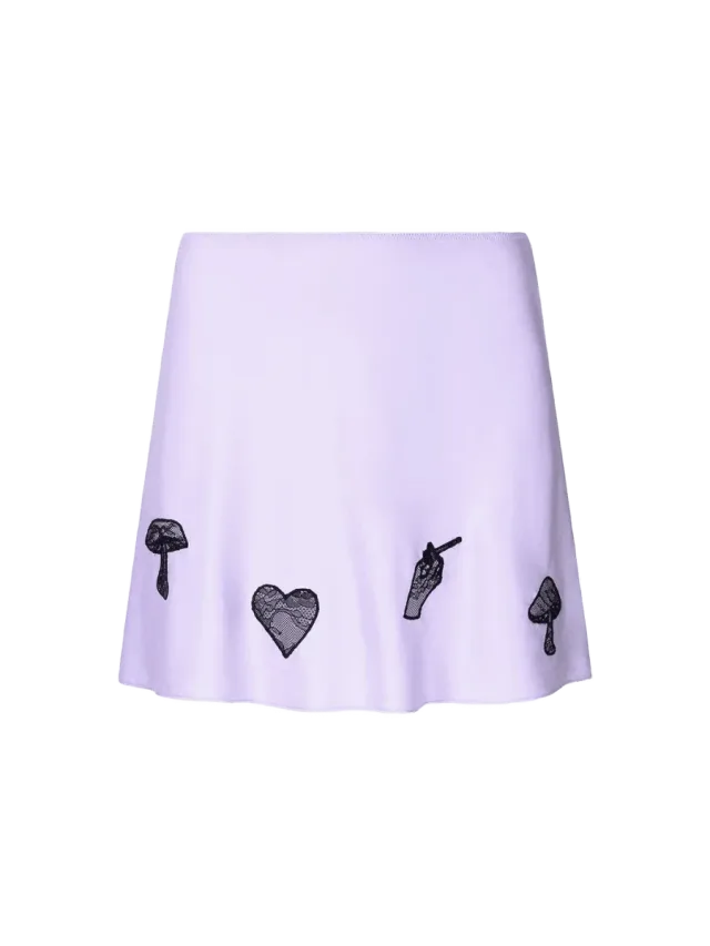 Staud KIN SILK MINI SKIRT | WISTERIA