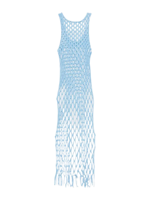 Knitted Mesh Tank Dress LAGO BLUE