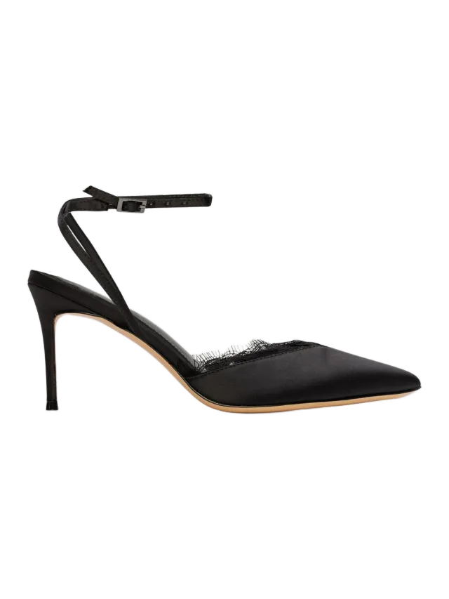 Black Suede Studio Lace 80 Pump