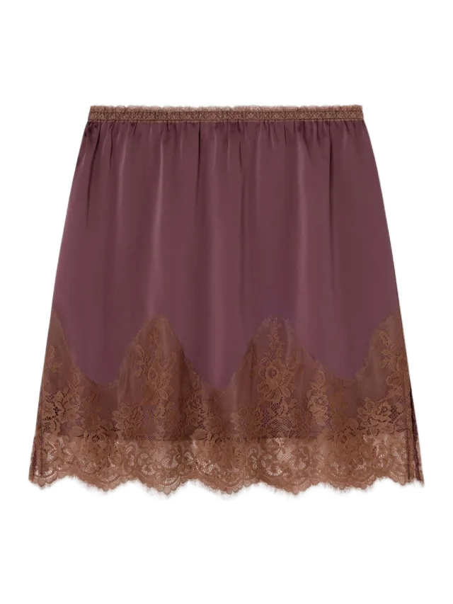 Mais X Frida Lace Skirt Berry
