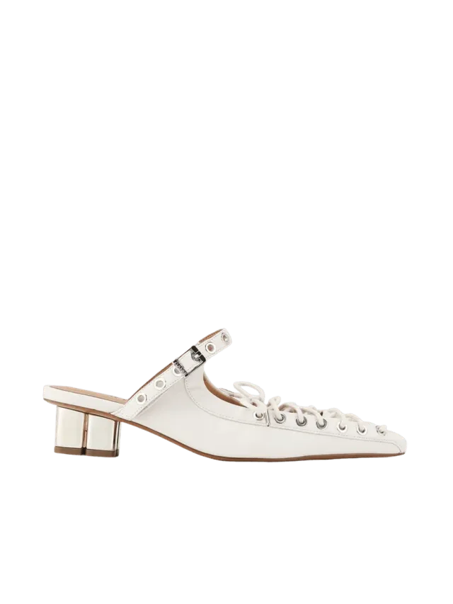 GANNI Lace-Up Mules