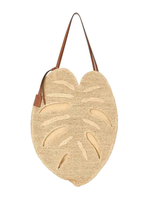 Staud LARGE PALM RAFFIA BAG | NATURAL