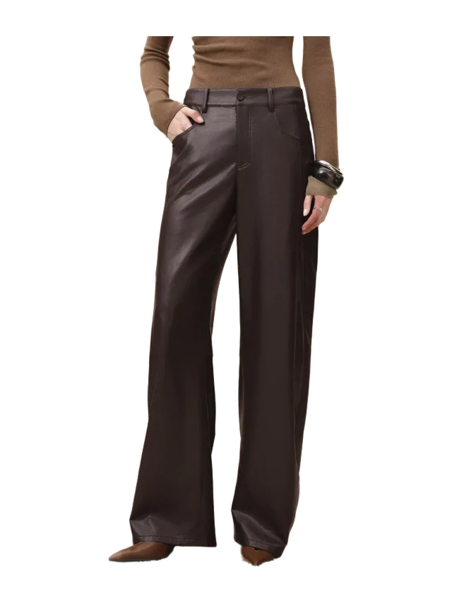 Fabrique Lark Relaxed Barrel Leg Trousers in Soft Faux Leather