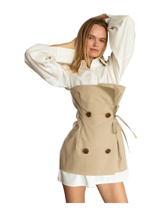 Aaizél LAYERED WRAP CORSET DRESS
