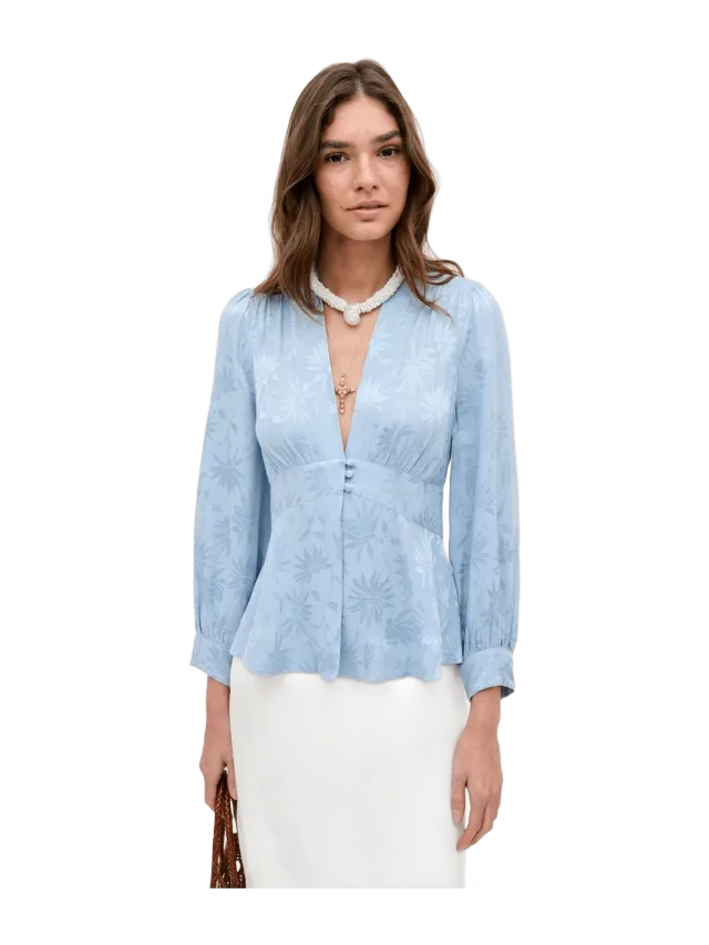 Rixo Lea - Daisy Jacquard Bluebell