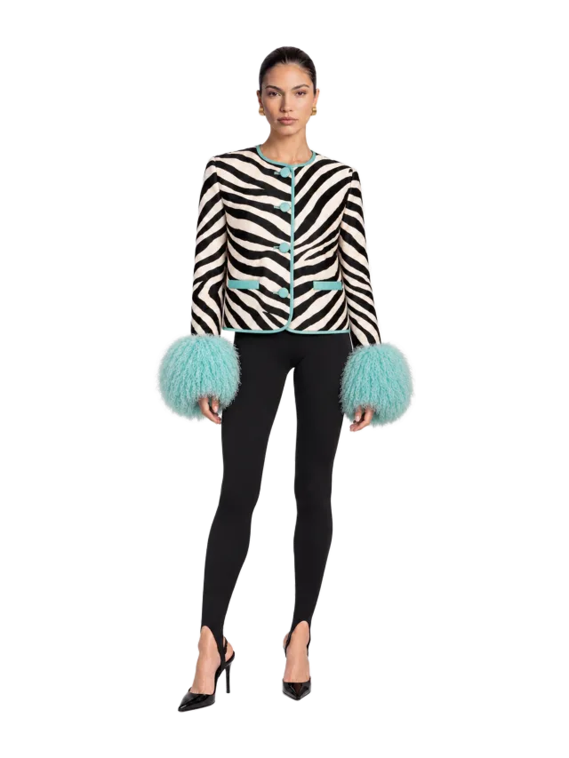 Susanna Chow Leandra Zebra Calf Hair Jacket