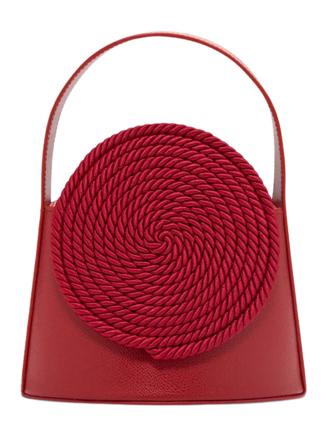 DESTREE Leather bag with passementerie details - Red