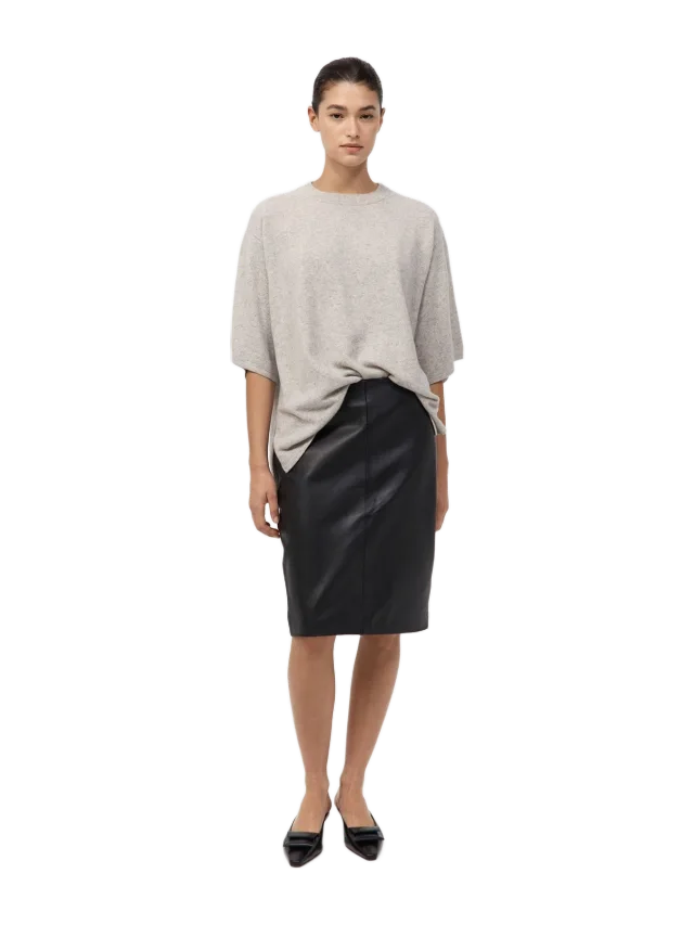 Leather Pencil Skirt - Black