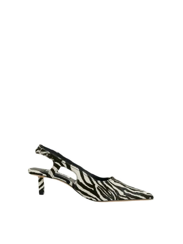 Essentiel Antwerp Leather Zebra Print Slingback Pumps