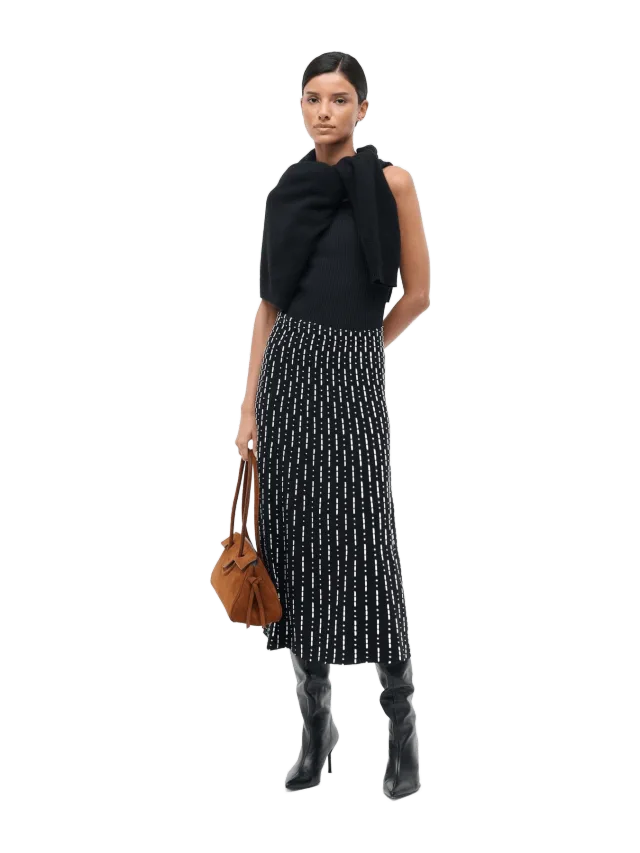 Staud LENA SKIRT | BLACK GEO
