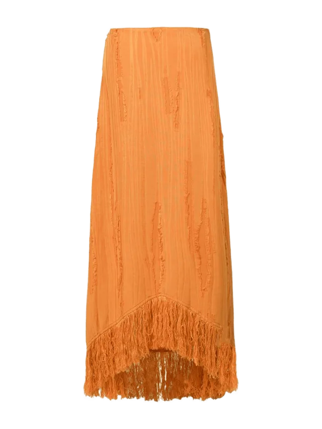 Yellow The Label Lennie Fringe Skirt — Orange