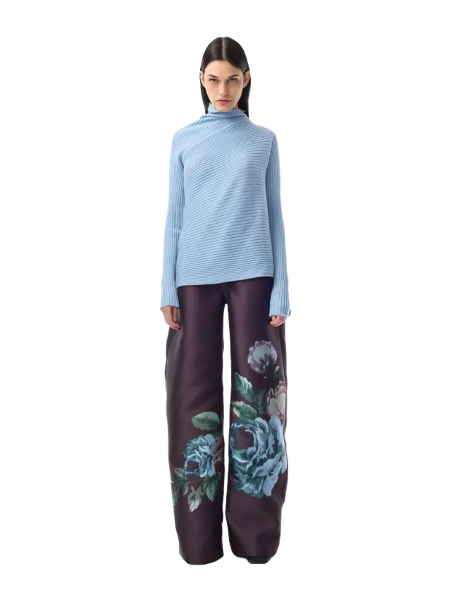 Marques' Almeida LIGHT BLUE MERINO DRAPED JUMPER