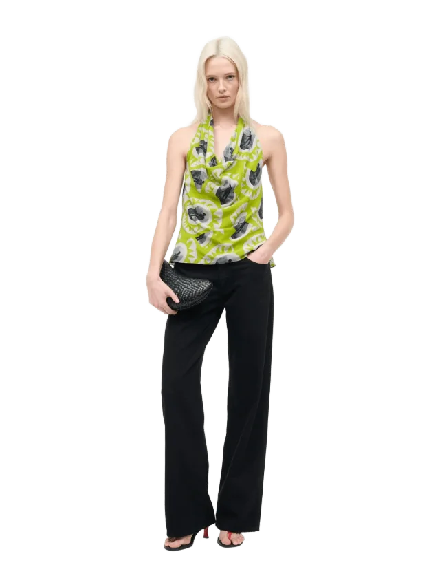 Staud LIORA TOP | PADDLE OUT CHARTREUSE