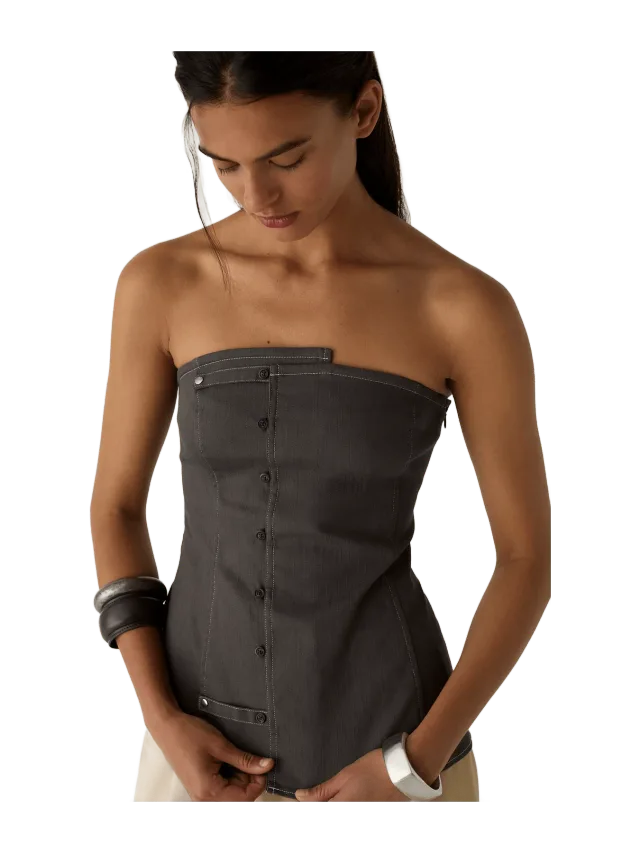 Laagam Lioren Grey Sleeveless Top