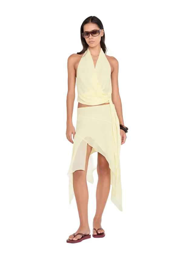 Bec + Bridge LOLITA ASYM SKIRT - ICE YELLOW