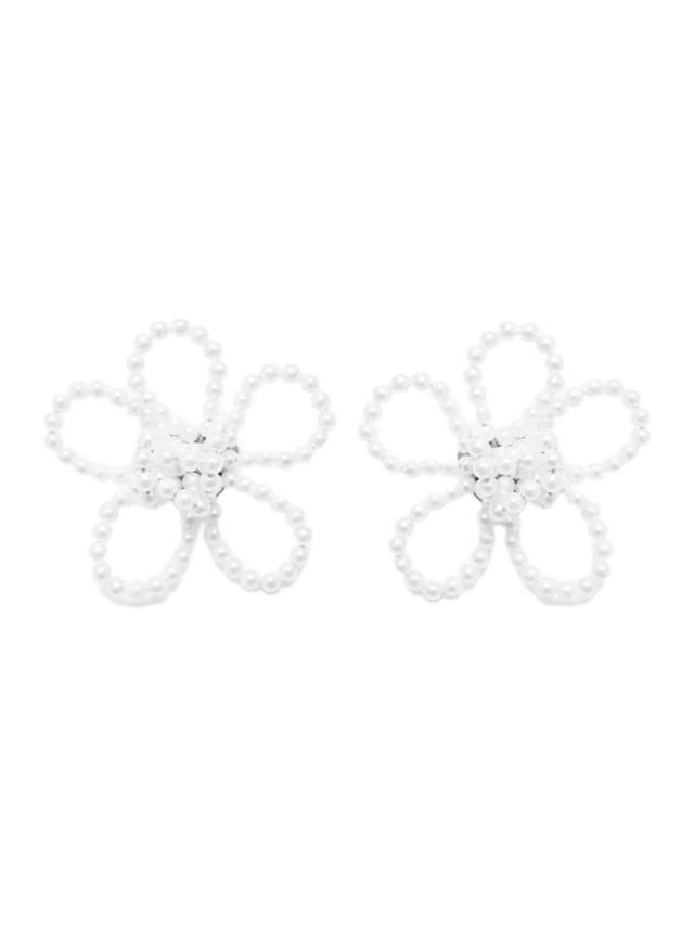 1concept Loop Petal Earrings - Pearl
