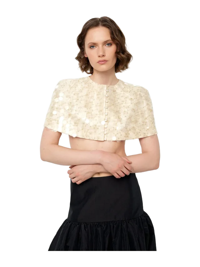 Alas Silk Lure Cape in Starlight White