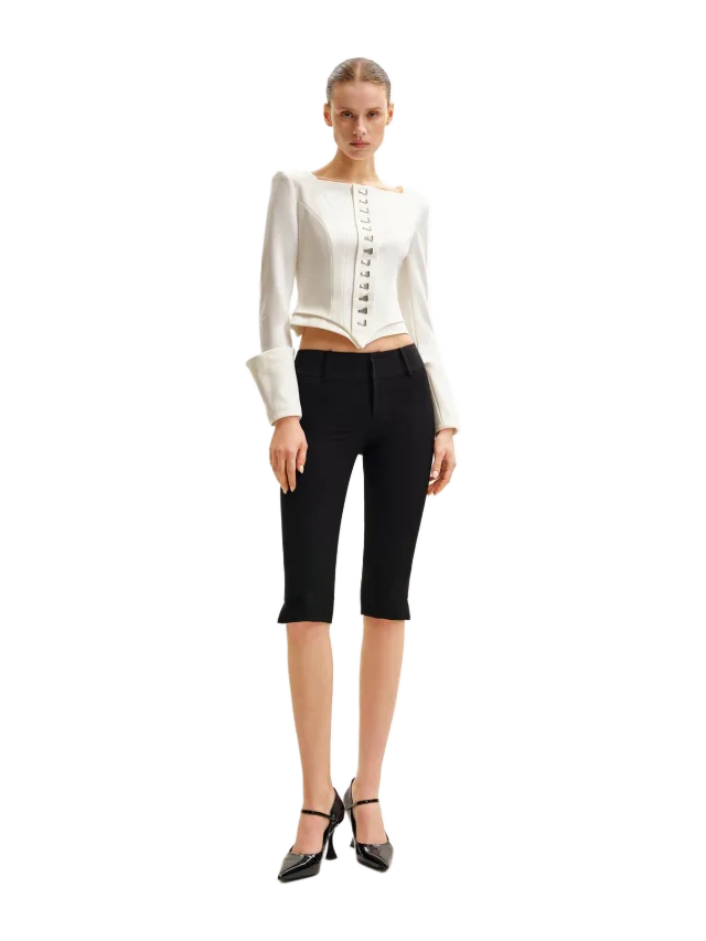 JW Pei Lydia Corset-Inspired Blazer - White