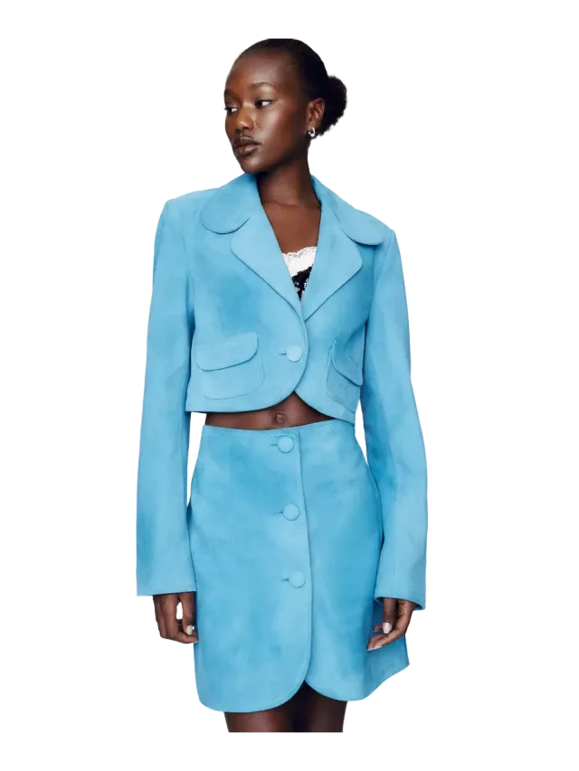 Anthropologie Maeve Suede Cropped Jacket