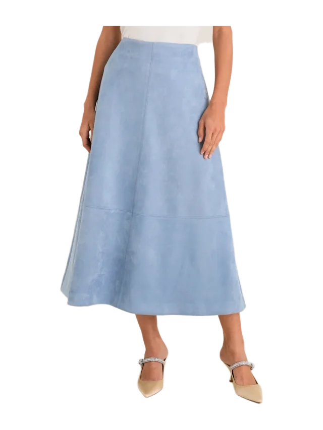 Tuckernuck Maison Blue Suede Veronica Maxi Skirt