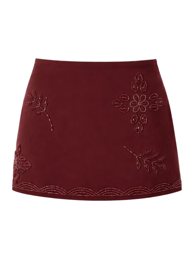 Asta Resort Maja Hand Beaded Mini Skirt - Port