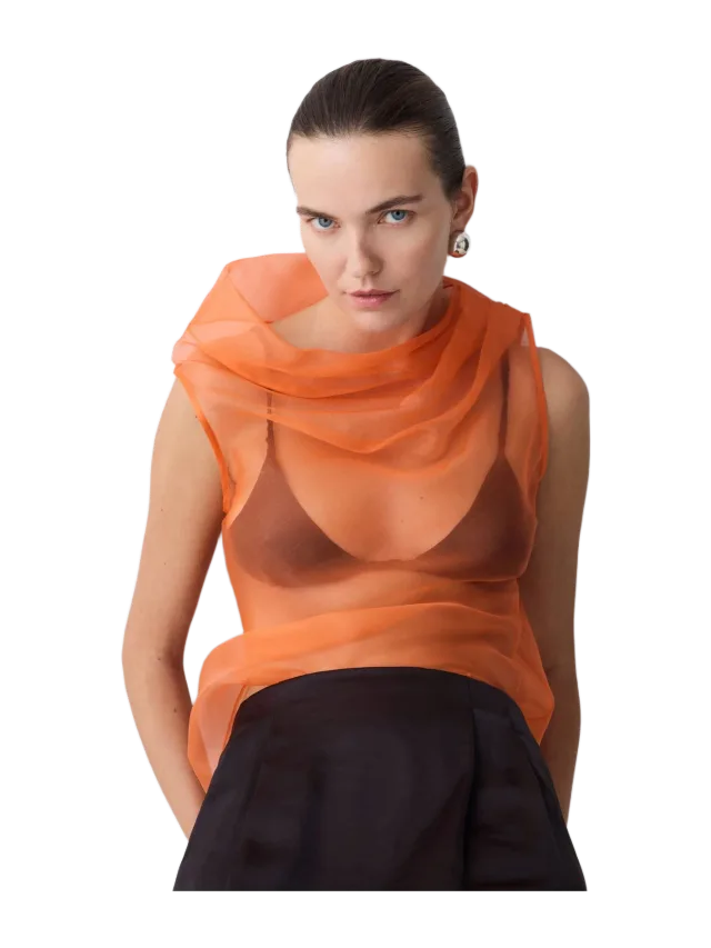 Bianca Spender MANDARIN ORGANZA CEZANNE TOP