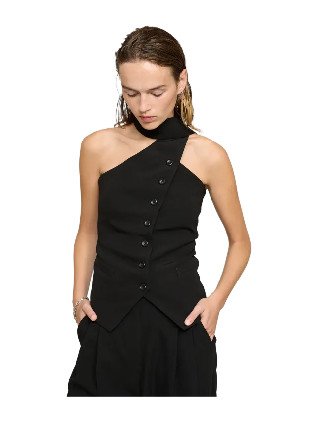 Pixie Market Mara Choker Neck-Strap Button Top
