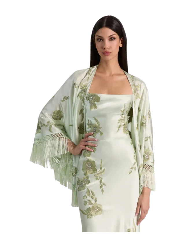 Alice + Olivia MARLENE SHAWL SCARF - GREEN LILY/MULTI