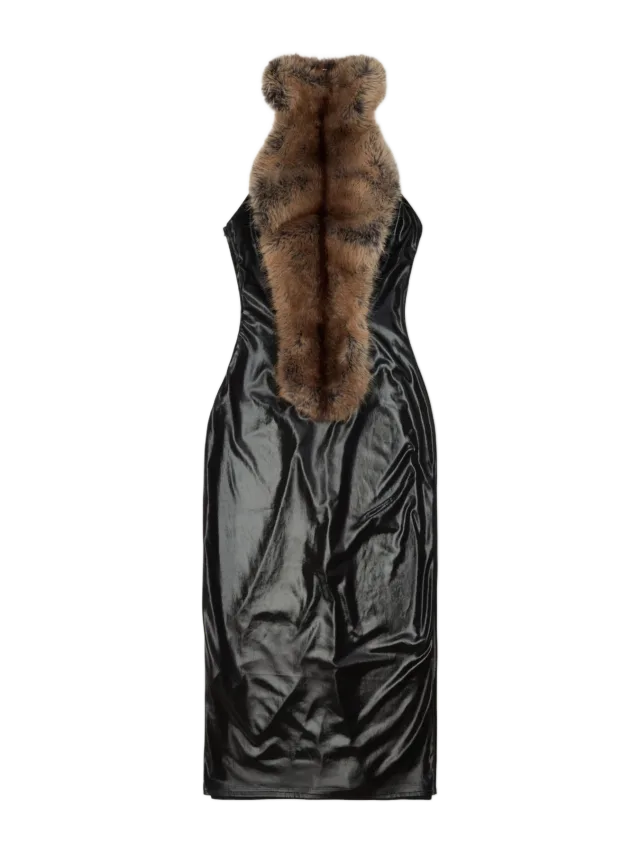 Fancì Club Martes Fur Maxi Dress