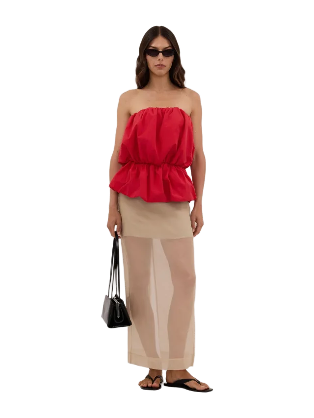 Dissh MARTINA RED COTTON BUBBLE TOP