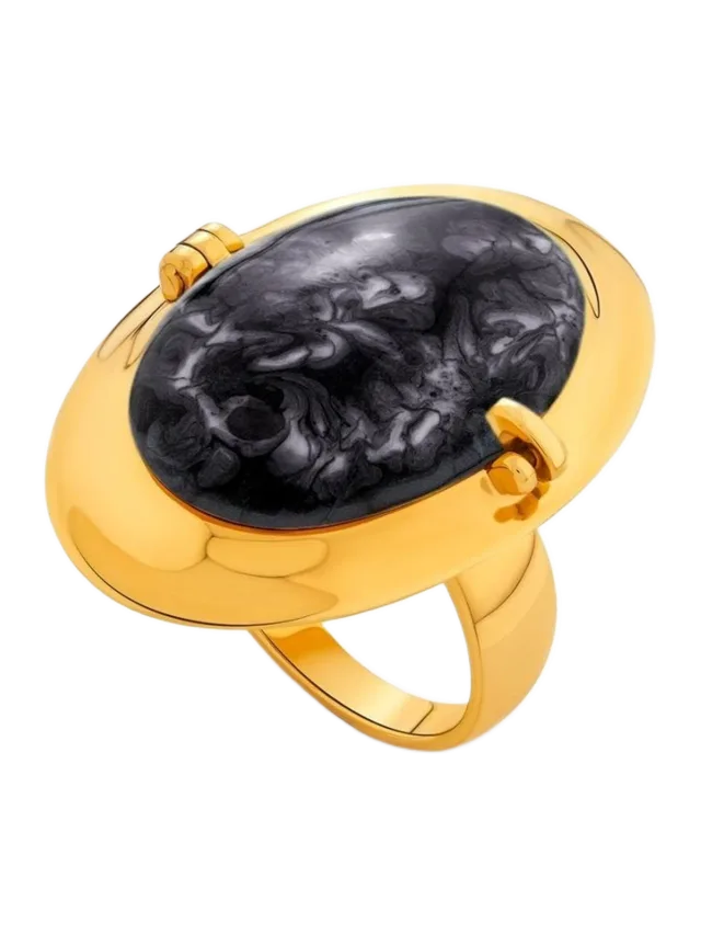 MISHO Memento Oval Ring Black