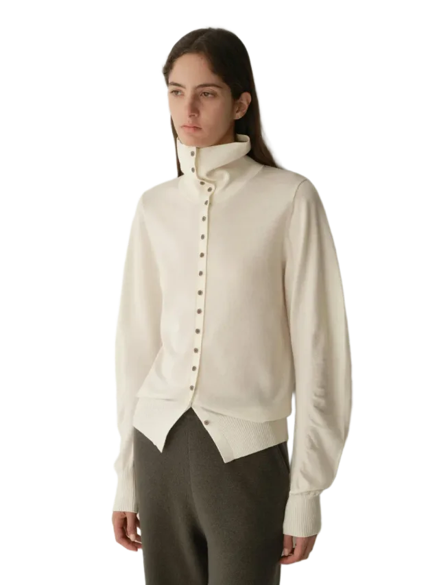 INSISFEMME Merino Wool Structured Cardigan