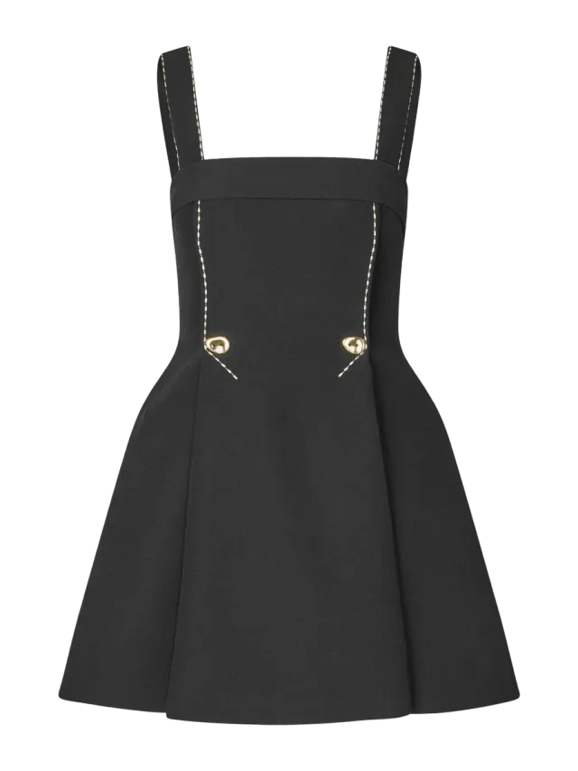 Stine Goya Mini Dress w/ Adjustable Straps - Jet Black