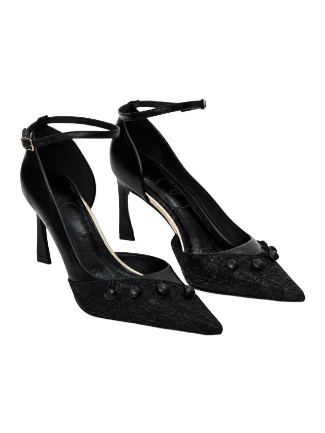 Le Borô Mini Qípáo Lace Pumps