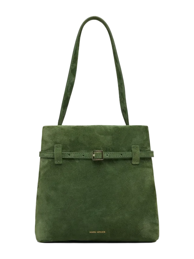 Manu Atelier Mini Tote Du Jour Velvet Green Suede