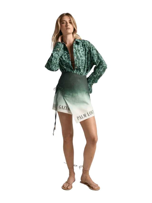 SIGAL Mini Wrap Skirt Green Ink