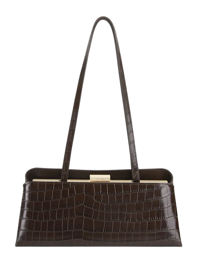Verafied New York Mocha Croc Éclair Bag