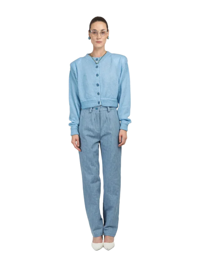 Rowen Rose Mohair Cropped Cardigan