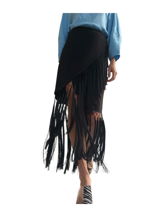 Mr. Larkin Cara Fringe Wrap Skirt