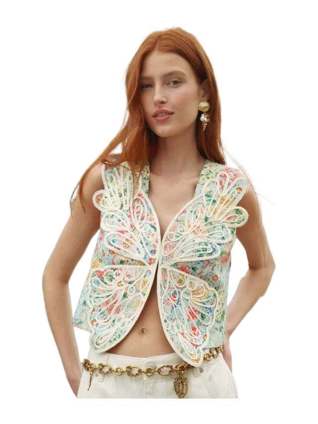 Farm Rio Multicolor Rendeira 3d Vest