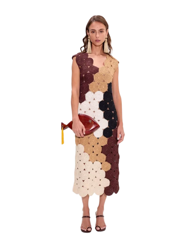 Simon Miller Muro Crochet Dress in Earth Tone Combo