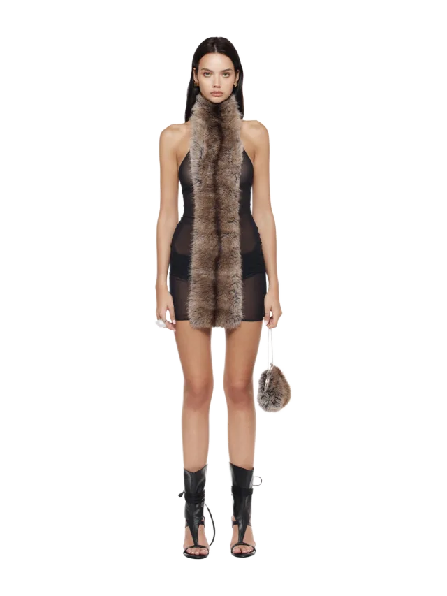 Fancì Club Mustella Fur Mini Dress