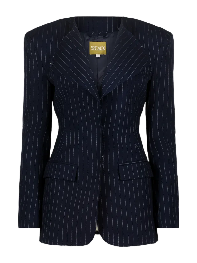 Saemdi NAVY PINSTRIPE SUIT JACKET