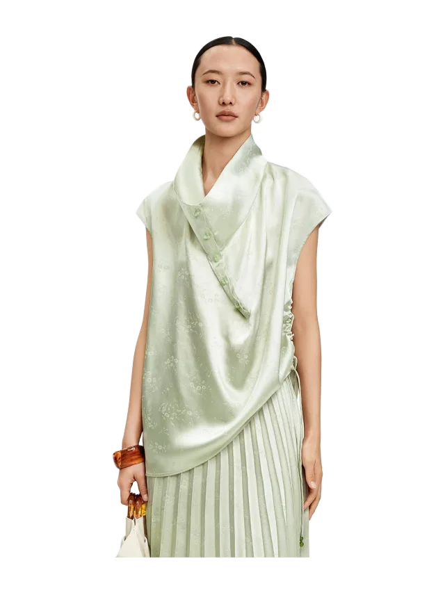 SELFWHO New Chinese Style Satin Top